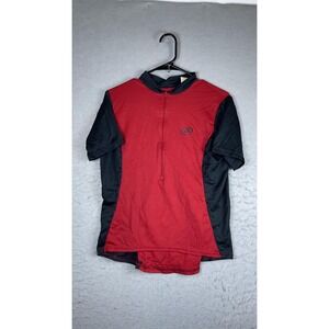 Performance Cycling Jersey Womens XL Red Black 1/2 Zip Short Sleeve Bike Shirt
